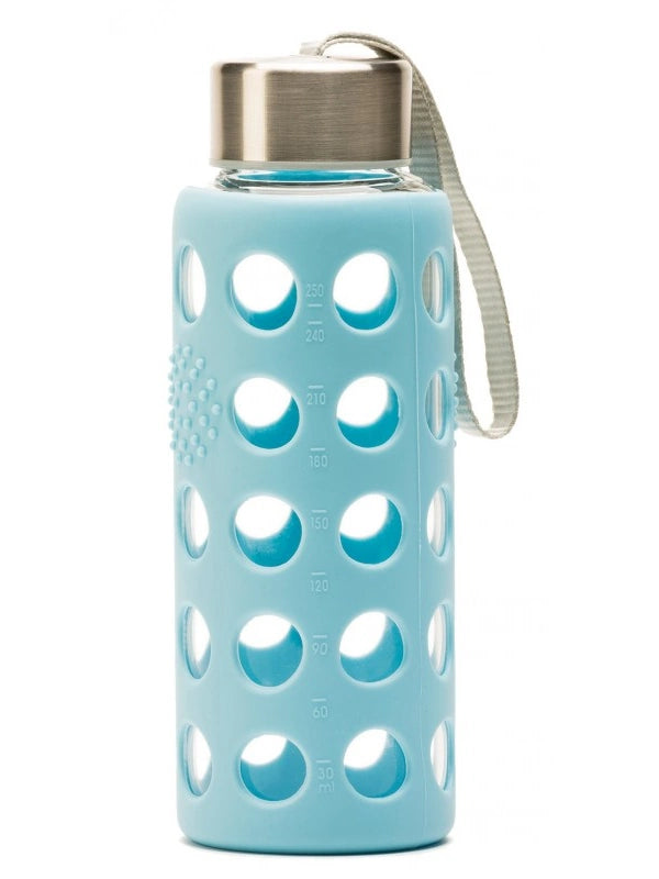 Botella de vidrio de Borosilicato azul 300 ml Irisana