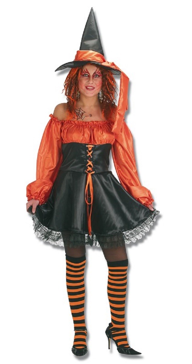 Disfraz Bruja Naranja Adulto Mujer 1