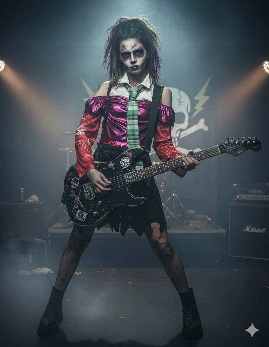 Disfraz de Rockera Zombie Infantil 2