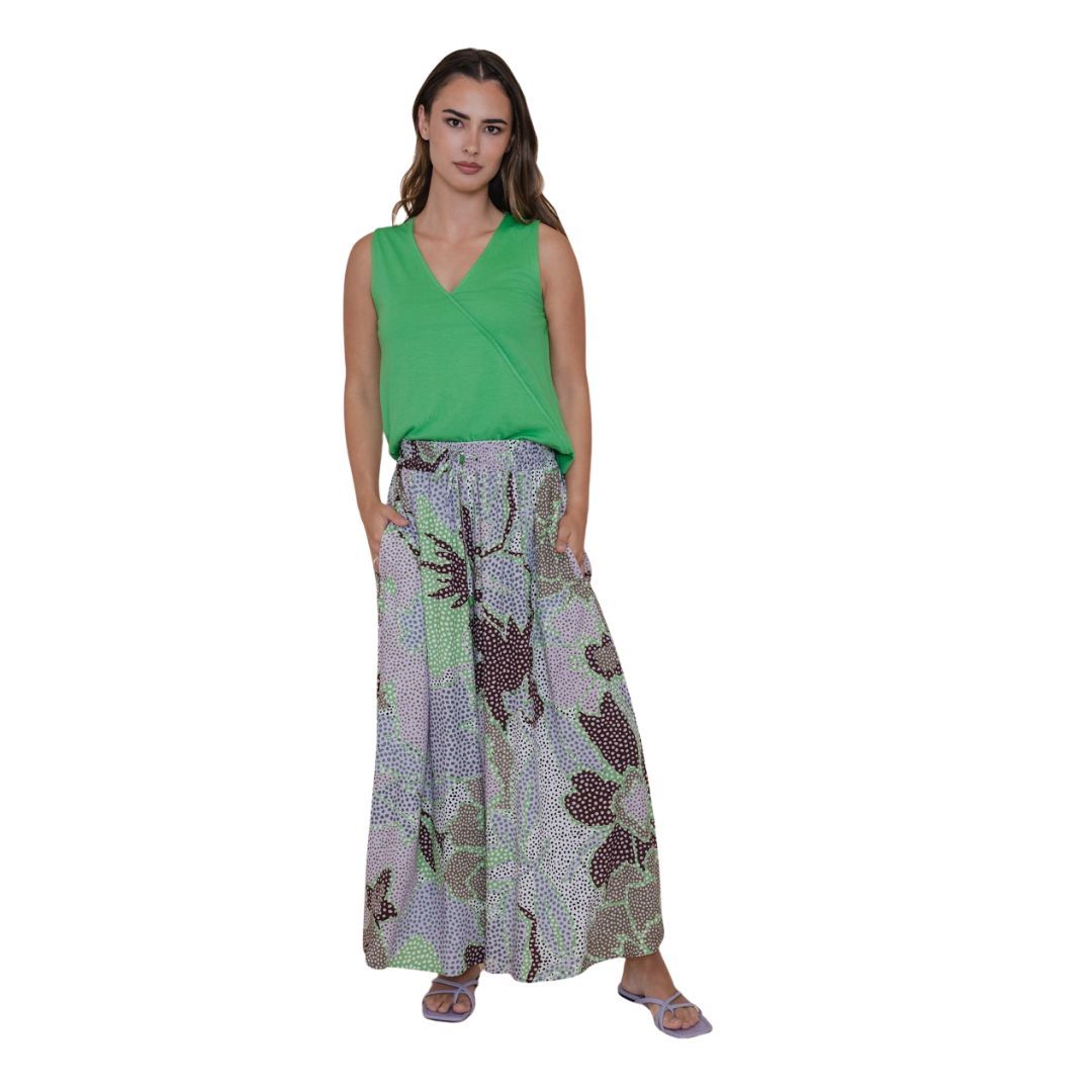 Pantalón pata elefante estampado lila WNT 1