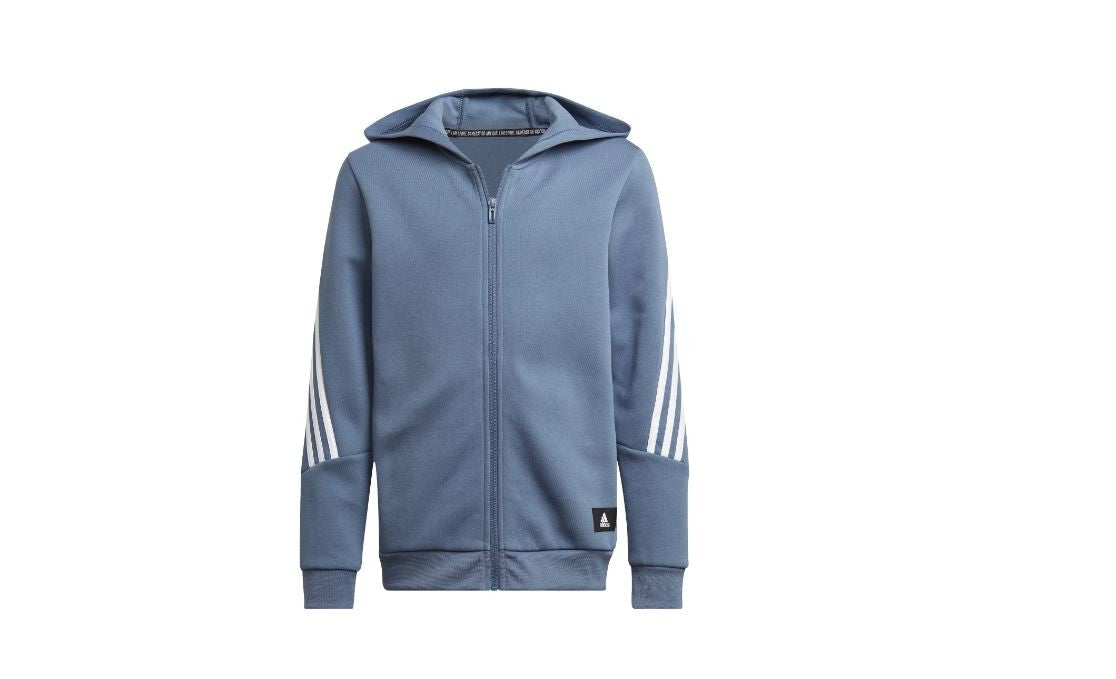 SUDADERA ABIERTA FUTURE ICONS DE 3 RAYAS NÑO AZUL ADIDAS 1
