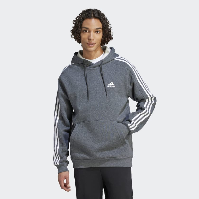 SUDADERA GRIS CON CAPUCHA ADIDAS HOMBRE 1