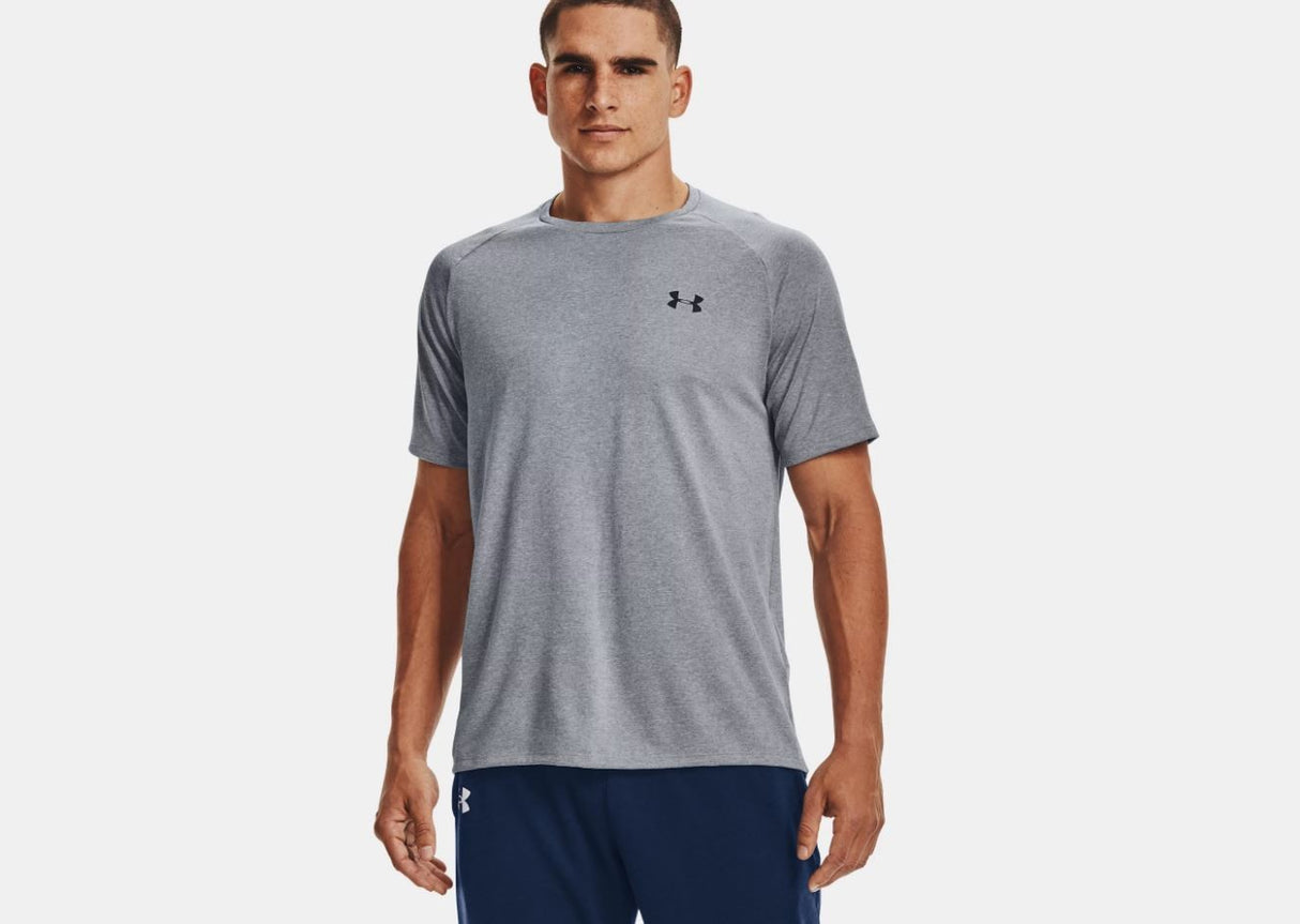 CAMISETA ANGA CORTA TRASPIRABLE TECH UNDER ARMOUR GRIS 1