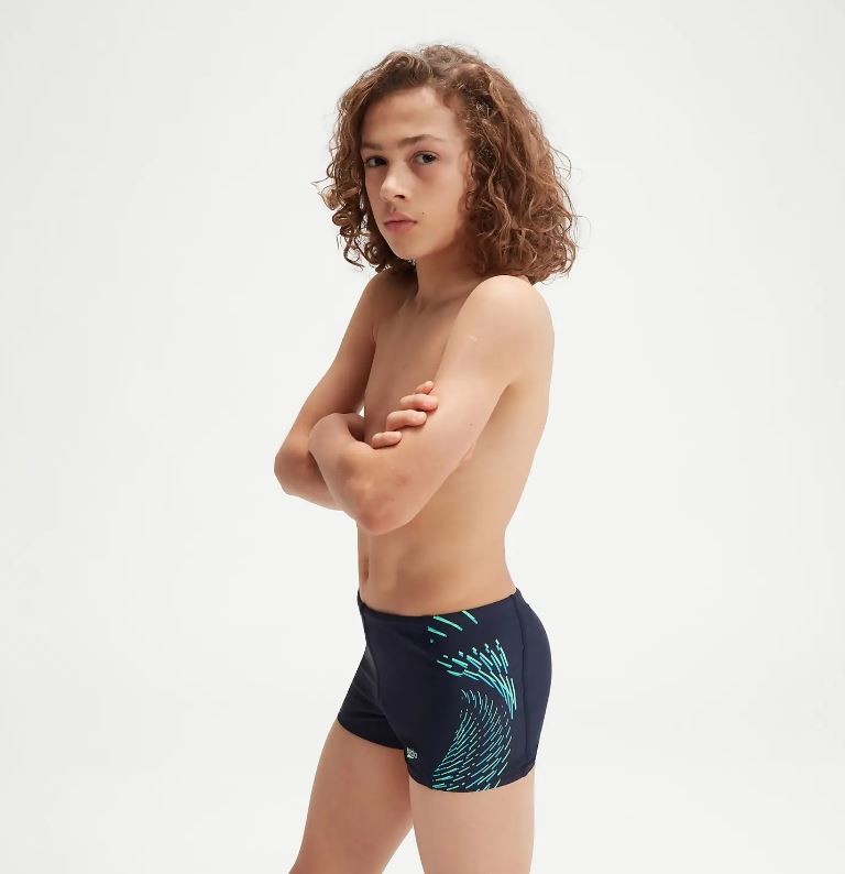 BAÑADOR PATA SPEEDO AQUASHORT PLASTISOL MARINO/VERDE 1