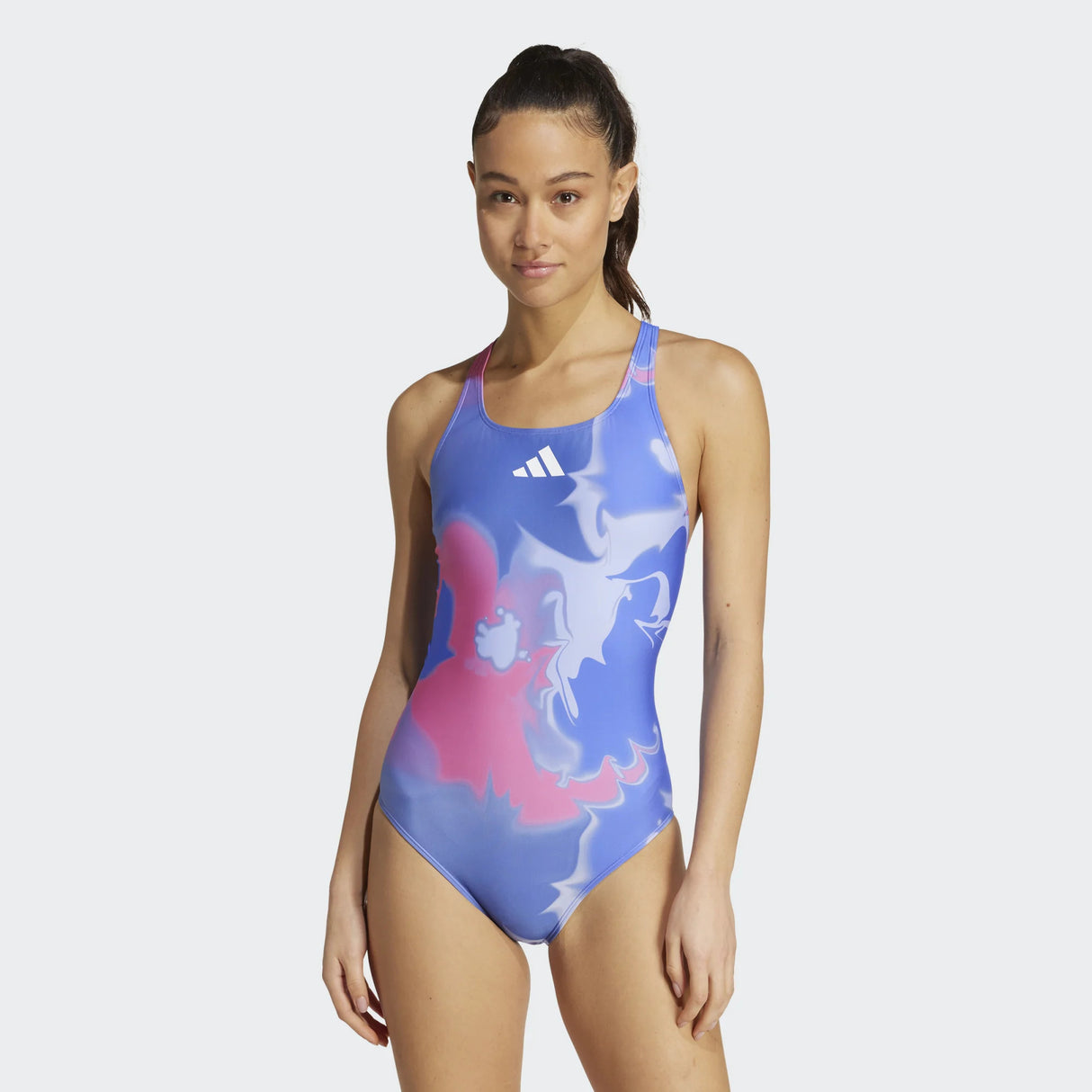 BAÑADOR MUJER PISCINA ESTAMPADO ROSA AZUL 1