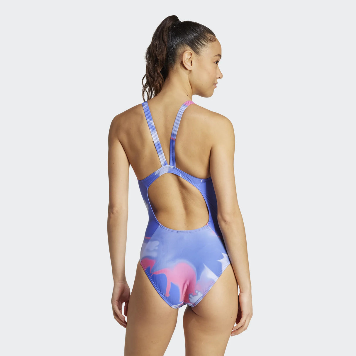 BAÑADOR MUJER PISCINA ESTAMPADO ROSA AZUL 2