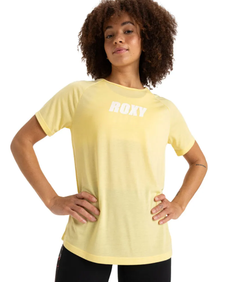 CAMISETA MANGA CORTA TRANSPIRABLE ROXY COLOR AMARILLO 1