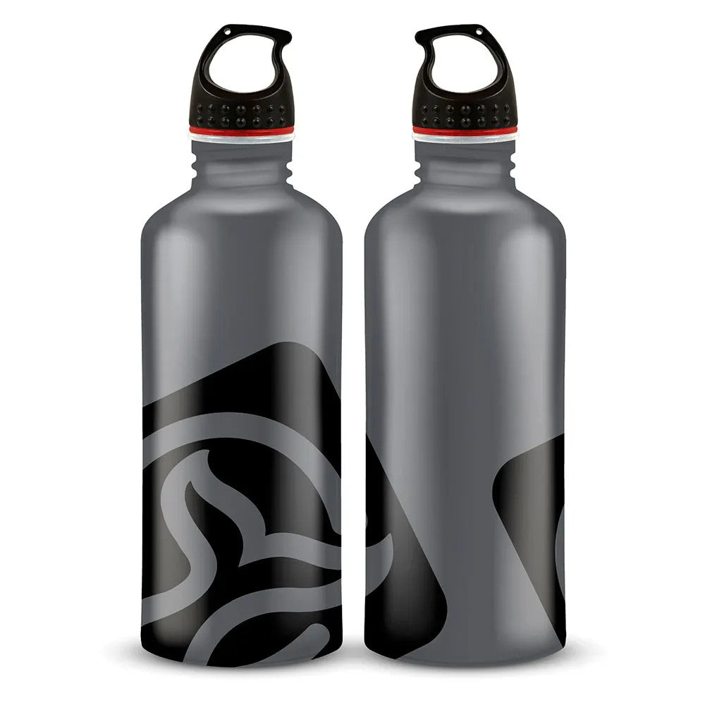 BOTELLA GRIS LOGO NEGRO 0´75 BOCA ANCHA TAPA ROSCA 1