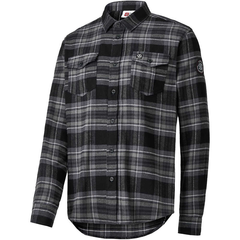 CAMISA FRANELA CUADROS PARA HOMBRE MARCA TERNUA NEGRO GRIS 1