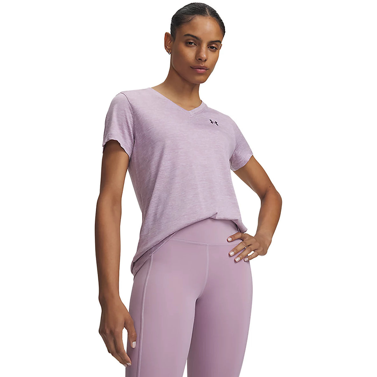 CAMISETA PICO UA TECH™ TWIST SSC LILA 1