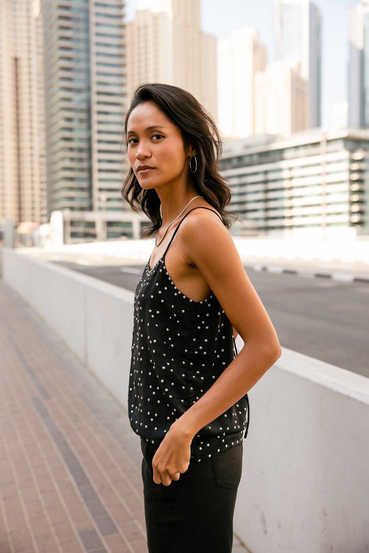 FREEMAN T. PORTER TOP TIRANTES TACHAS NEGRO ELJY PLAIN