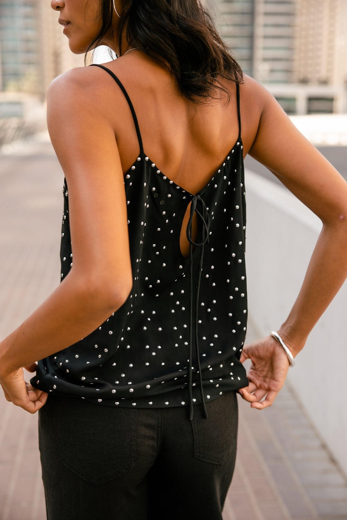 FREEMAN T. PORTER TOP TIRANTES TACHAS NEGRO ELJY PLAIN