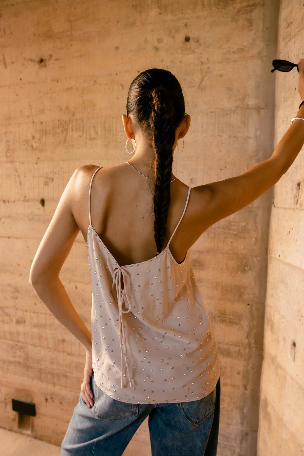 FREEMAN T. PORTER TOP TIRANTES TACHAS NUDE ELJY PLAIN