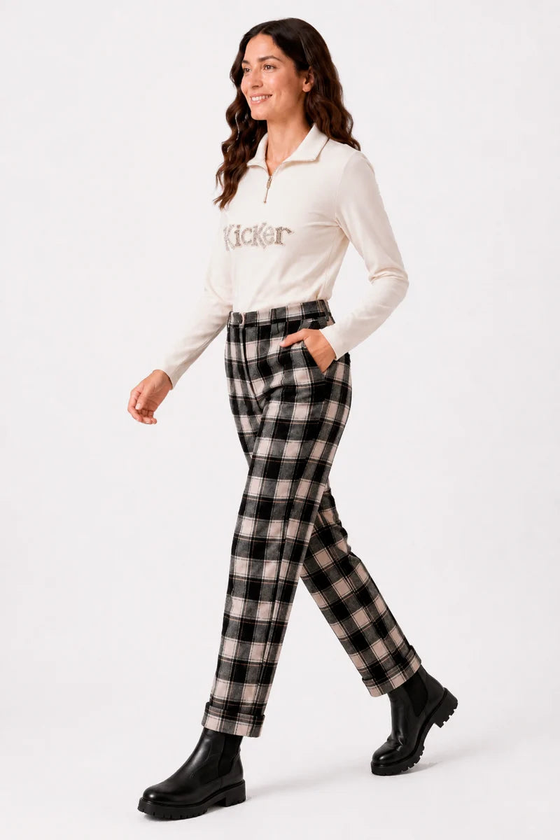 PANTALON CUADROS POUPEE CHIC