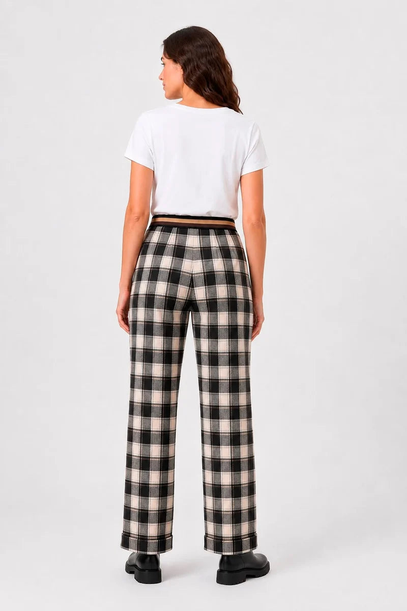 PANTALON CUADROS POUPEE CHIC
