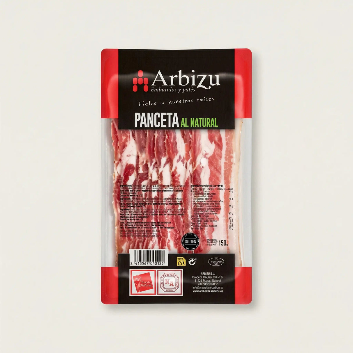 Panceta Sin Adobar de Arbizu en Lonchas 150 g 1