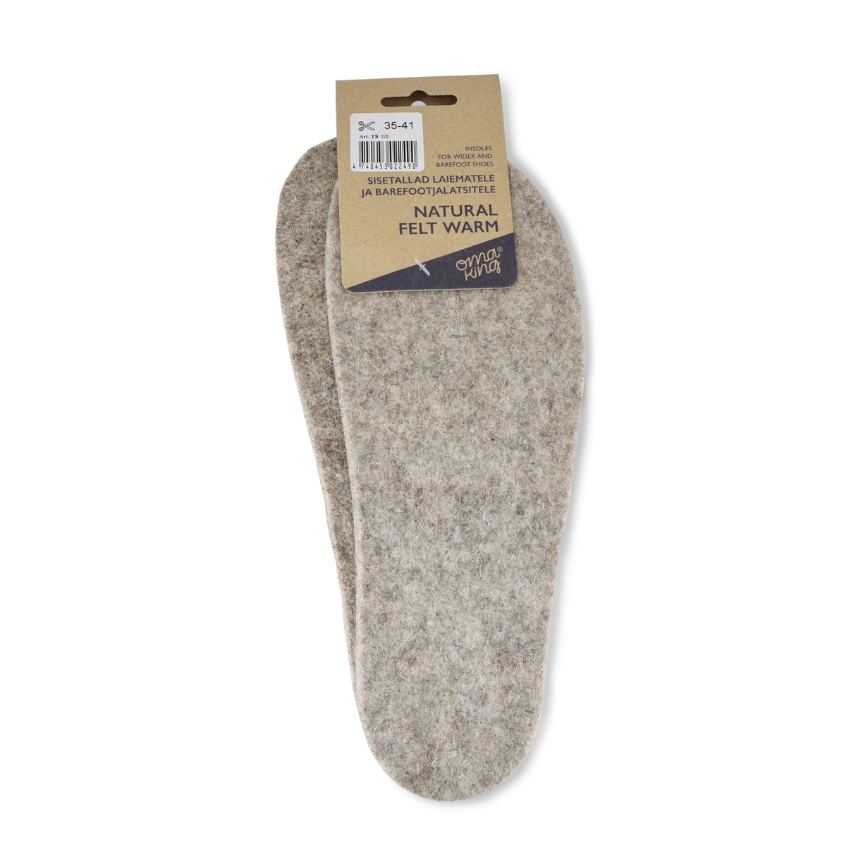 Plantilla barefoot recortable de Fieltro Natural de 5mm 1