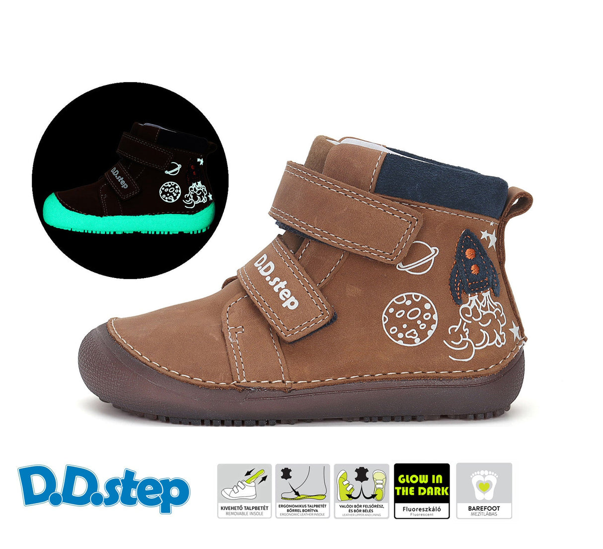 Bota respetuosa color Chocolate con detalles Fluorescentes 1