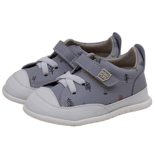 Zapatilla respetuosa en microfibra Arboles Gris Perla 1