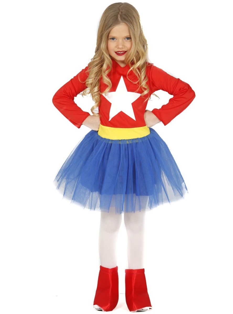 Disfraz de heroína Americana para niña 1
