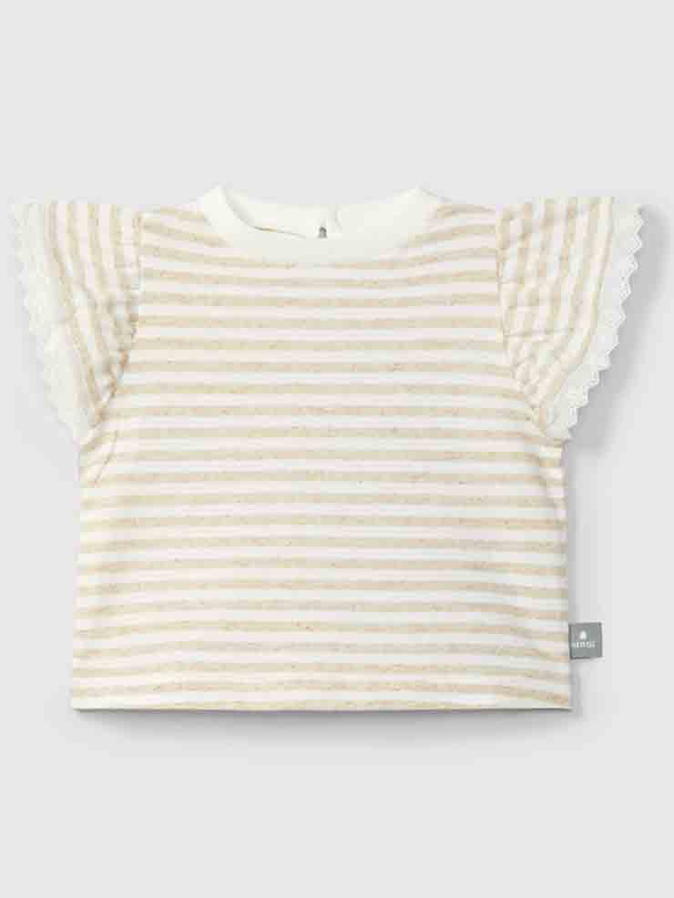 CAMISETA RAYAS VOLANTE BEBÉ NIÑA SNUG 1