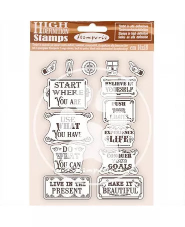 SELLO CAUCHO Stamperia 14x18cm LADY VAGABOND LIFESTYLE Frases Inspiradoras 1