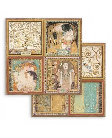 PAPEL SCRAP Stamperia KLIMT 4 Tarjetas 835 1