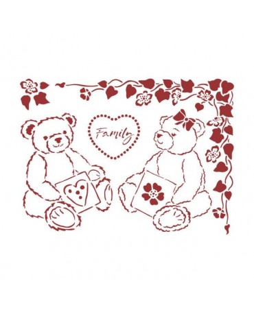 STENCIL Stamperia DAYDREAM Osos 20x15cm 1