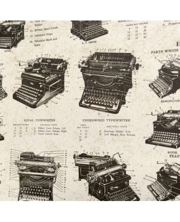 PAPEL ENCUADERNAR ROSSI Typewriters 70x50cm 2 ud 1
