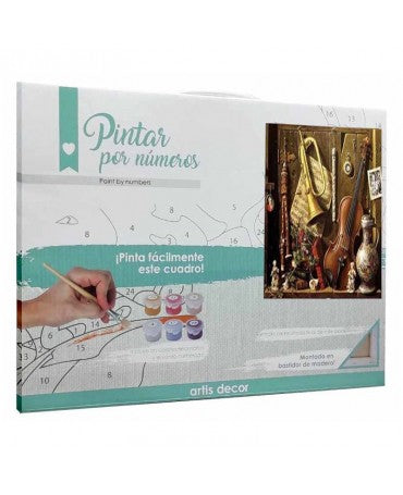 Pintar por números 30x40 cm Artis decor Bodegón Instrumento 1