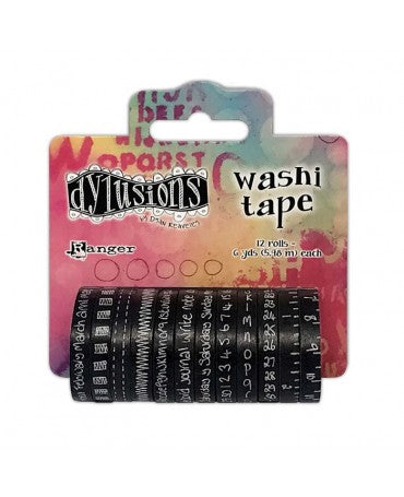 Washi Tape DYLUSIONS Set Negro 12pc 1