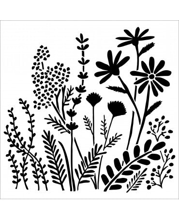 STENCIL The Crafter's Workshop Summer Meadow 12x 12 pulgadas 1
