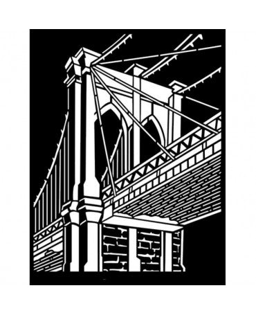 STENCIL Stamperia 20x25cm SIR VAGABOND AVIATOR Brooklyn Bridge 1