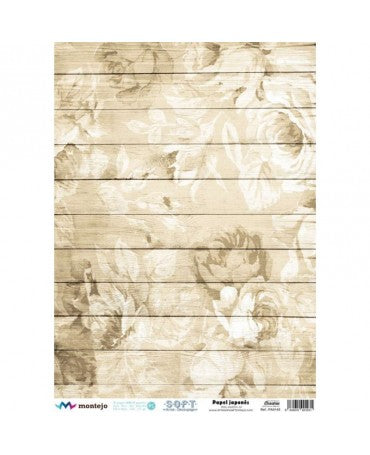 Papel Arroz Seda JAPONÉS A3 Flores Madera Beig 1