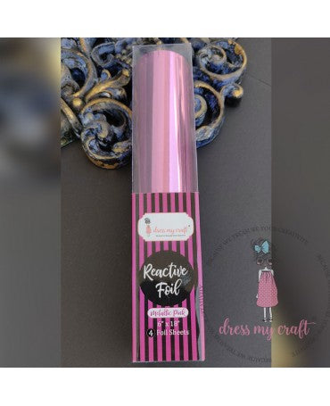 FOIL REACTIVE Rosa Metálico 15x46cm 4hojas 1