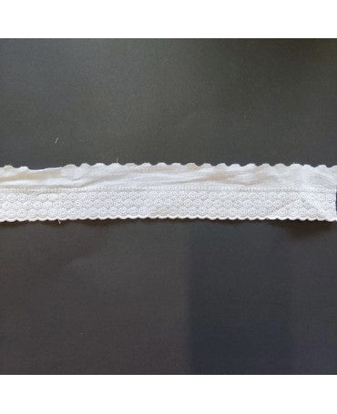 PUNTILLA ALGODÓN BORDADO Círculos Blanca 50mm 1