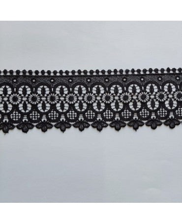 PUNTILLA Negra GUIPUR Adamascado 90mm 1