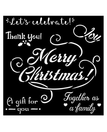 STENCIL Stamperia 18x18cm CHRISTMAS Merry Christmas 1