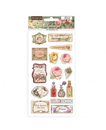 Chipboard Stamperia 15x30 Rose Parfum 1