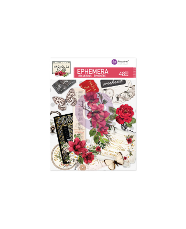 Ephemera PRIMA Magnolia Rouge 48pcs 1