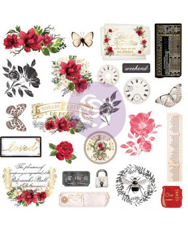 Ephemera PRIMA Magnolia Rouge 48pcs 2