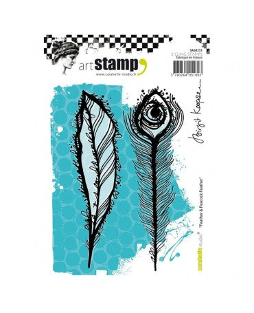 SELLO CARABELLE Cling Stamp A6 Feather & Peacock Feather 1