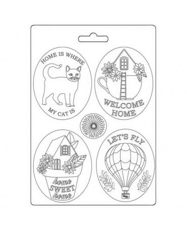 Molde Stamperia A5 Welcome Home PLATOS 1