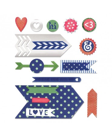 TROQUEL SIZZIX thinlits Base de flecha con formas de capas 1
