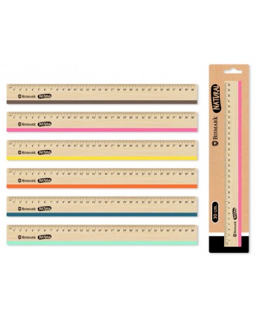 Regla de madera BISMARK color natural raya mint 30cm 1