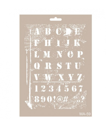 Stencil CADENCE 21X30cm LETRAS DISTRESS 1
