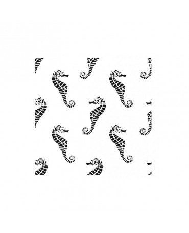 Stencil CADENCE 25X25cm CABALLITOS DE MAR 1