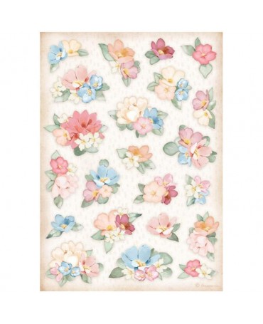 Papel arroz Stamperia A4 OH LA LA Flores 1