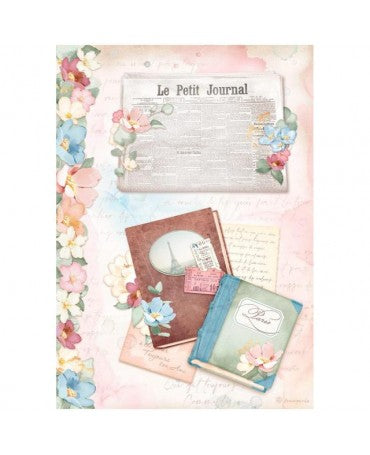 Papel arroz Stamperia A4 OH LA LA Petit Journal 1