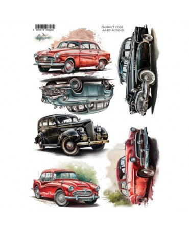 Papel arroz Alchemy of art Simple Beautiful coches antiguos 2 1